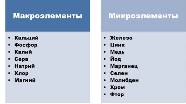 10 минеральные вещества