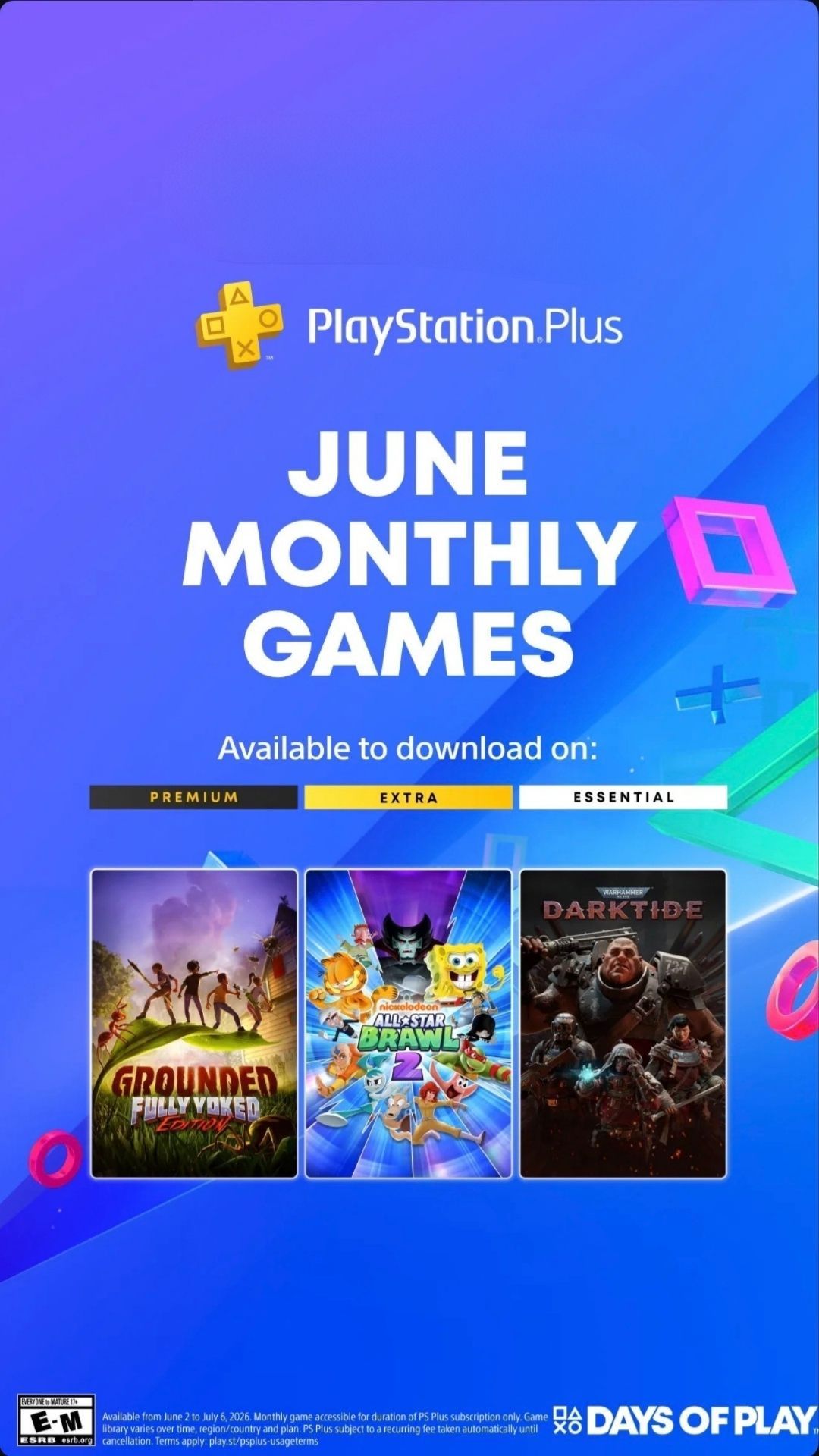 Бесплатные игры PS Plus Essential — Июнь 2026 #psplus2026 #бесплатныеигры #warhammer40000 #grounded