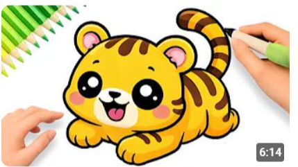 КАК НАРИСОВАТЬ МИЛОГО ТИГРА 🐯💛