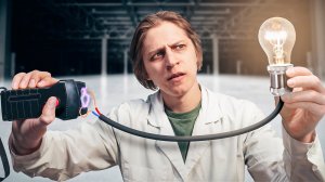 Что, если к электрошокеру подключить лампочку?