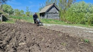 Вспашка  огорода мотоблоком Хопер 2026 часть вторая
