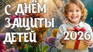 1 июня - день защиты детей. Красивая музыкальная открытка.