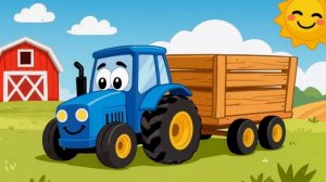 🍿 🚜 Кто в прицепе? | Учим животных фермы и звуки животных 🐄🐷🐔