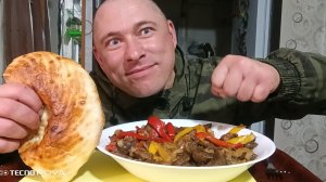Мукбанг/Обжорыч/жареная говяжья печень с овощами/