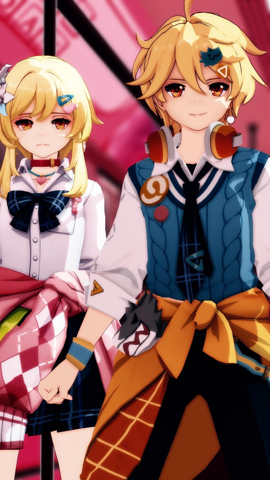 ||mmd x Genshin Impact|| Copines |Aether||Lumine||