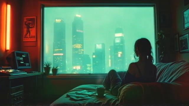 Neon View Cyberpunk Sci-Fi Ambient Music For Focus Sleep VHS [get.gt]