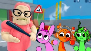 СПРУНКИ ПИНКИ И ОРЕН И ВИНЕРИЯ ИГРАЛИ В BARRAS GRANNY HOUSE OBBY В ROBLOX | ИНКРЕДИБОКС СПРУНКИ