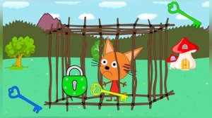 Веселые мультики. Три кота. Коржик, Карамелька и Компот попали в беду.