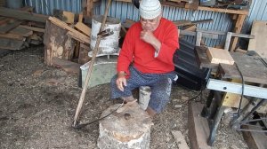 Отбивка косы для заготовки компоста
