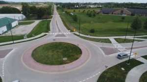 Paving Project; Concrete Roundabout, Aerial; Cedar Rapids, Iowa. From gomaco.com site.