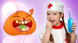 Котик Бубу и Настя попали в больницу | Настя лечит котенка Бубу от разных болезней