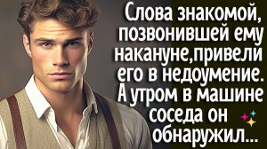 Слова знакомой, позвонившей ему накануне, привели его в недоумение. А утром, подойдя к машине соседа