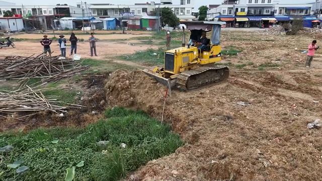 Start New Project !! Working Ever Seen On Construction Site & DozerD31P Pushing, Dump Truck 5Ton.