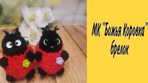 Мастер класс Божья Коровка брелок крючком из плюшевой пряжи.