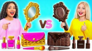 Настоящая еда против шоколадной еды # Веселая кулинарная битва от Multi DO Challenge