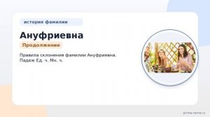 Фамилия Ануфриевна: происхождение, значение и склонение