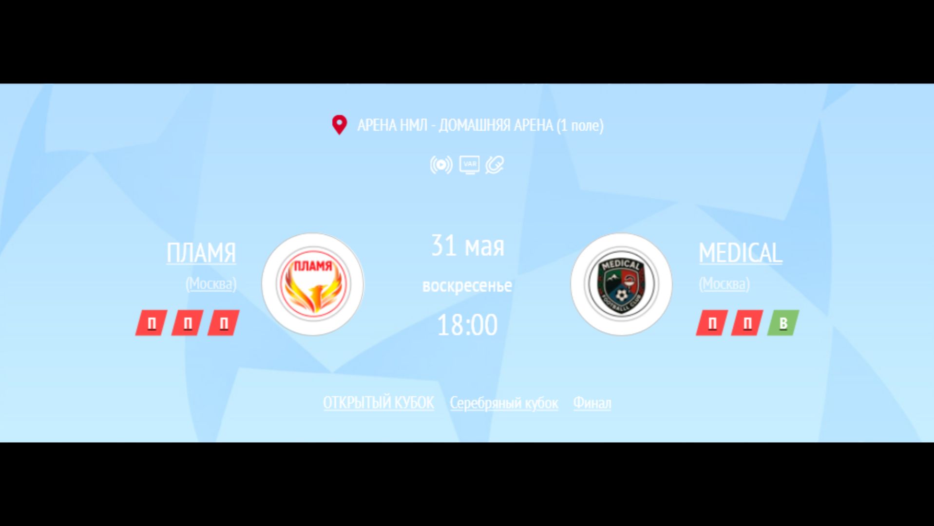 ПЛАМЯ — MEDICAL | ОТКРЫТЫЙ КУБОК IFL | ФИНАЛ СЕРЕБРЯНОГО КУБКА