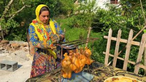 Приготовление  цыплят в бочковой печи в деревне Азербайджанская Кухня Деревенская Кухня  Рецепты