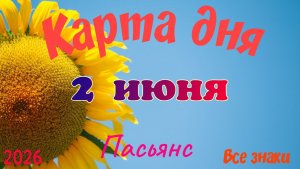 Карта дня🍓2 июня 💫🍀Пасьянс. Тайм-код в описании 🦢