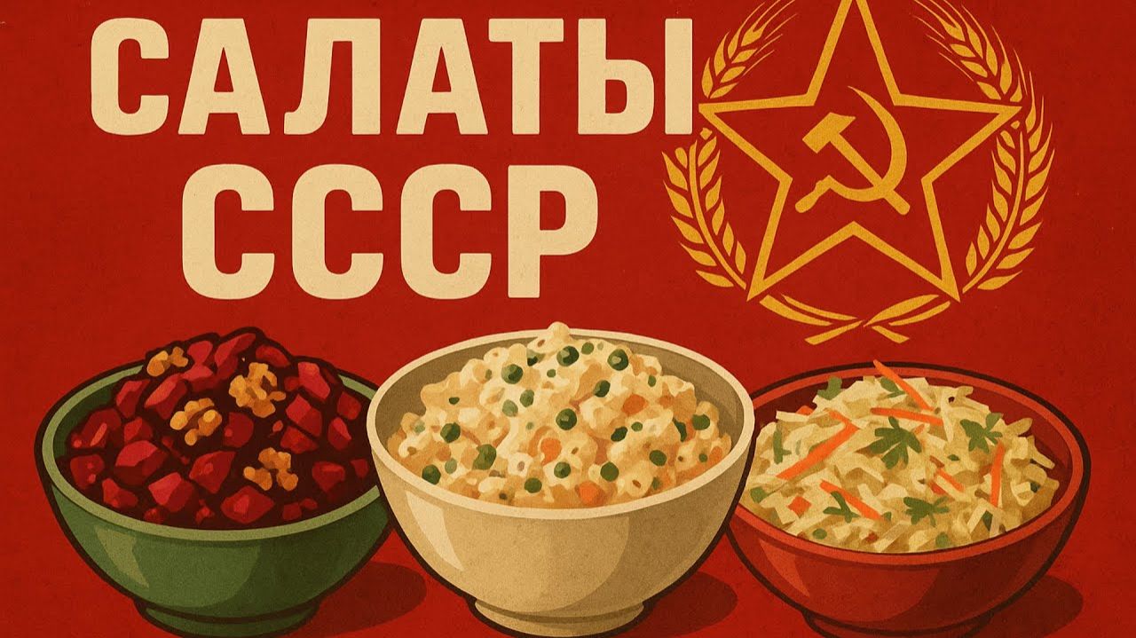 Как готовили в СССР 6 рецептов простых и вкусных салатов Часть 1 смотреть онлайн
