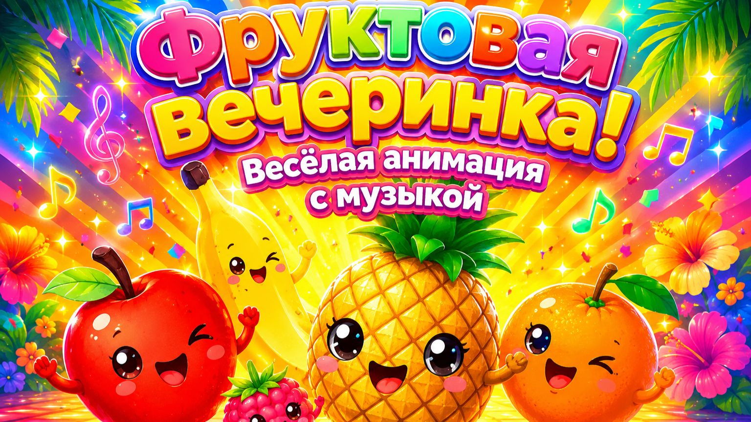 Фруктовая вечеринка! Весёлая анимация с музыкой для самых маленьких!