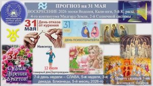 ПРОГНОЗ на 31 МАЯ, ВОСКРЕСЕНИЕ, день СЛАВЫ, 2026, эпохи Водолея, 5-й К.расы 2-й_720p