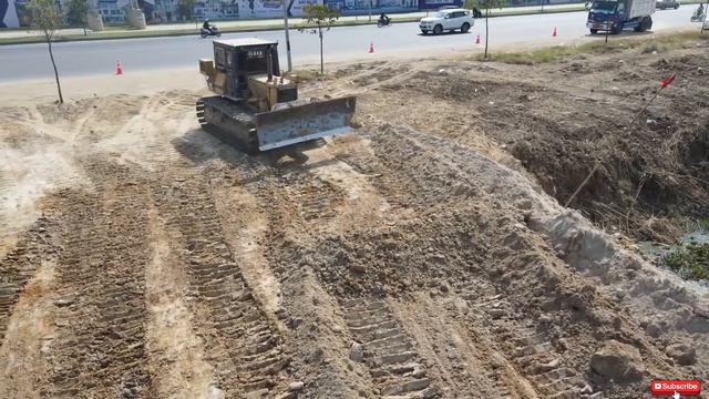 Start New Project !! Road on Water, Bulldozer Push Big Stone ,SHACMAN Truck Unloading Big Stone смотреть онлайн