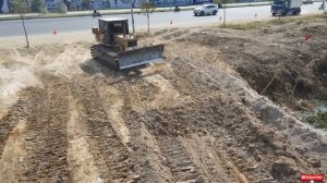 Start New Project !! Road on Water, Bulldozer Push Big Stone ,SHACMAN Truck Unloading Big Stone