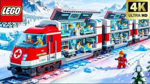 LEGO Поезд скорой помощи: Спасайте людей, застрявших во льду! | Забавный эксперимент Lego