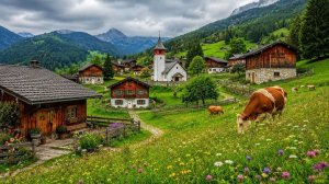 Райская сельская местность Германии 🇩🇪 Расслабляющая прогулка по Баварским Альпам, смотреть онлайн
