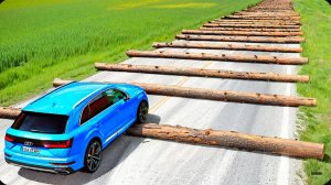 челлендж с упавшими брёвнами на дороге в BeamNG.drive! Сможет ли хоть одна машина это пережить?!