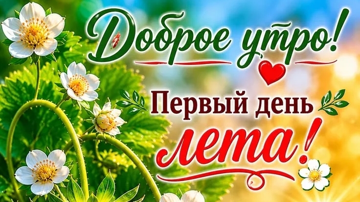 Доброе утро первому летнему дню. Шикарная музыкальная открытка.