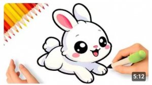 КАК НАРИСОВАТЬ МИЛОГО БЕЛОГО ЗАЙЦА 🐇