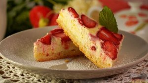 ПЕСОЧНЫЙ ПИРОГ С ТВОРОГОМ И КЛУБНИКОЙ