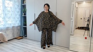 Блузонище. Костюм из принтованного шифона. Обзор готового изделия.