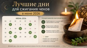 Лучшие дни для сжигания чеков в июне 2026.