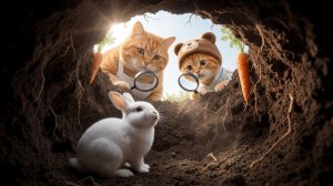 Когда город забрал их дом, мама-кошка и Джинджер помогли кроличьей семье найти новую 🏙️🐰