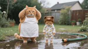 Рыжий котенок научился экономить воду после того, как мама-кошка научила его ценить чистую воду 🐱💧