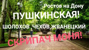 ПРОГУЛКА ПО ПУШКИНСКОЙ В РОСТОВЕ НА ДОНУ,ШОЛОХОВ ,ЧЕХОВ,ЖВАНЕЦКИЙ,СКРИПАЧ МОНЯ!