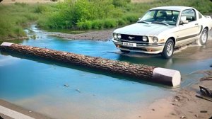 Car vs Fallen Tree & Deep Water Challenge in BeamNG Drive