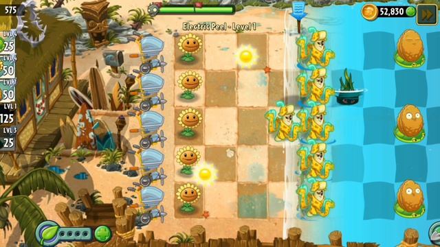 электрическая тусовка на пляже! Растения против зомби. Plants Vs Zombies.