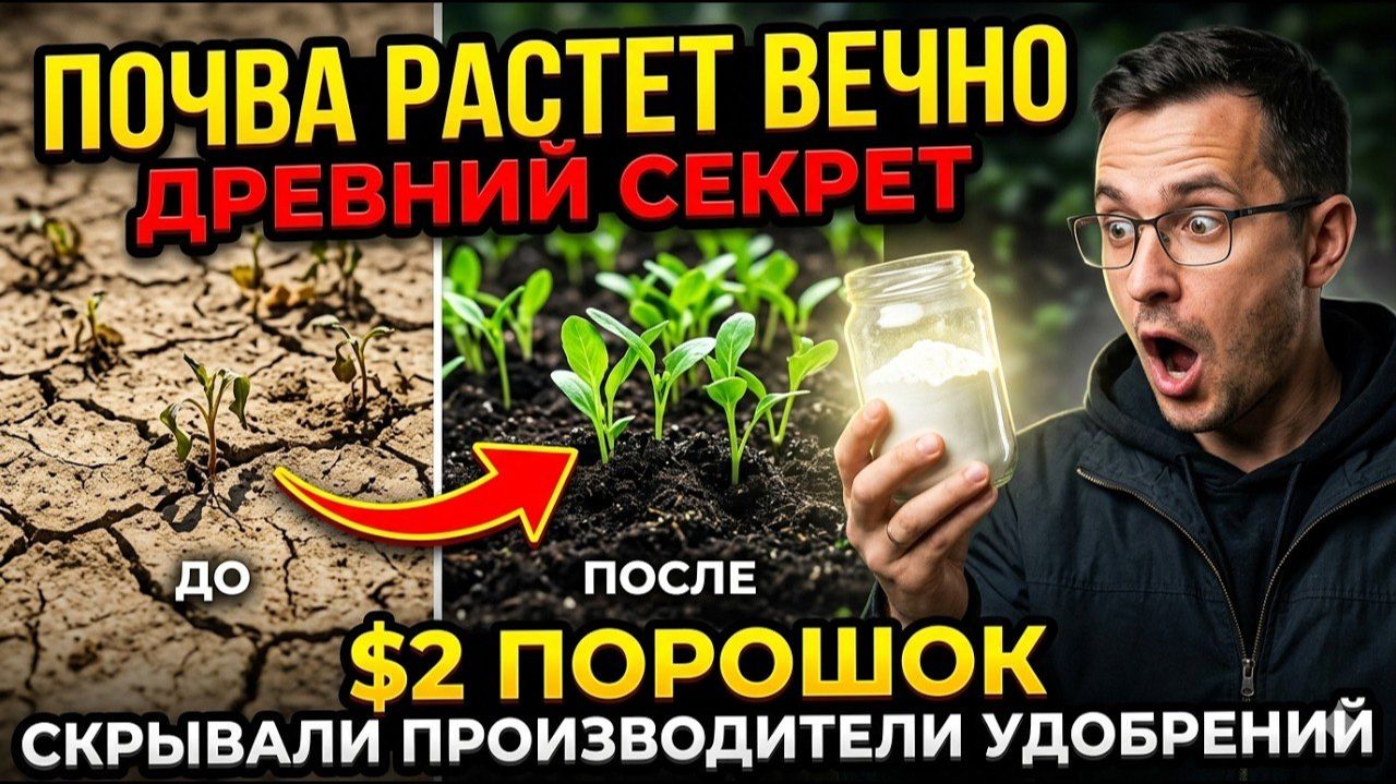 Порошок за 200 рублей который СКРЫВАЮТ 70 ЛЕТ. Почва плодородна 2000 лет БЕЗ удобрений