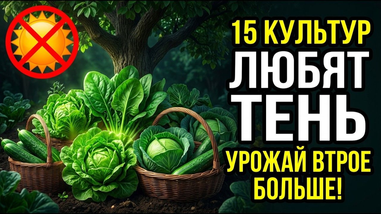 15 культур которые в тени дают урожай в три раза больше! Вся правда про свет и урожай!