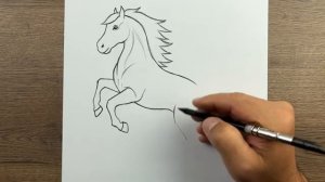 Как нарисовать лошадь — пошаговый простой урок рисования лошади. Урок рисования.