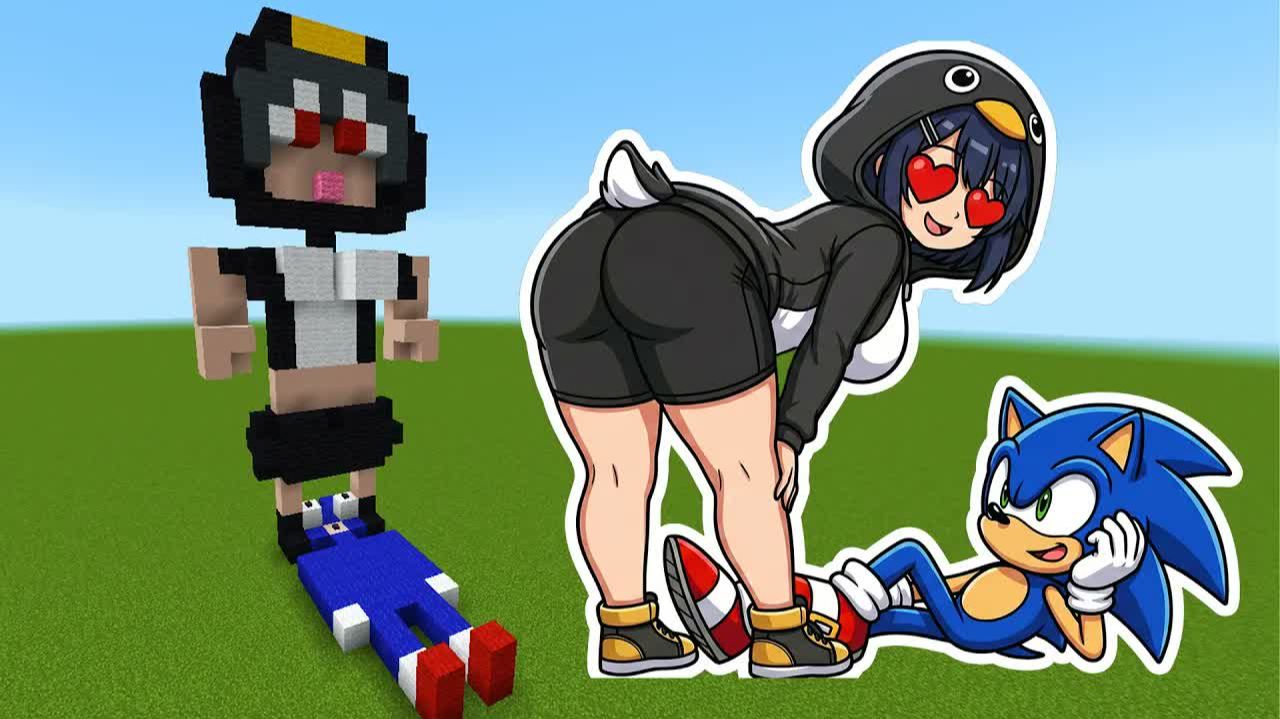 Беременная GUGUGAGA пингвин показала красивый аддон Sonic в Minecraft!