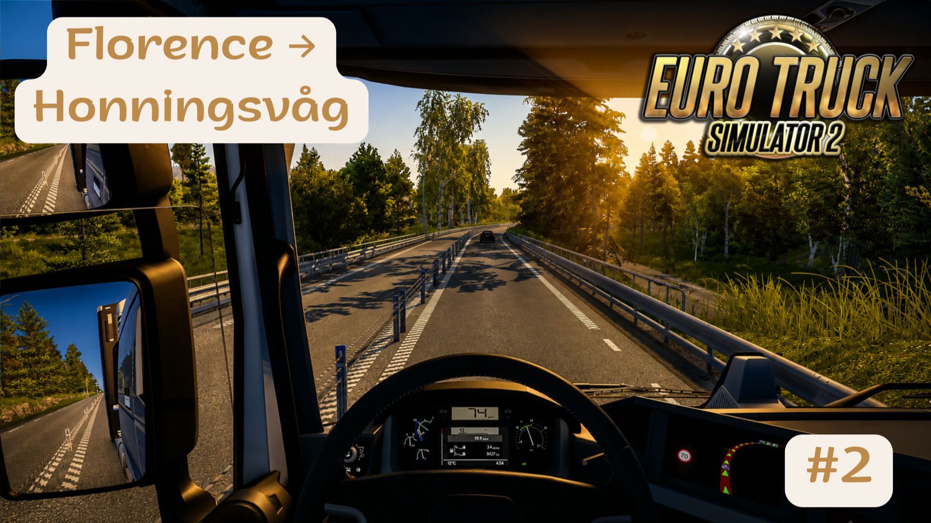 🚛 Euro Truck Simulator 2 | Florence → Honningsvåg #2 | Through Sweden Forests | Open Windows