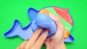 Огромный Радужный Слайм с Гонщиком 🌈 Смешивание пластилина, бусин и красок  DIY АСМР