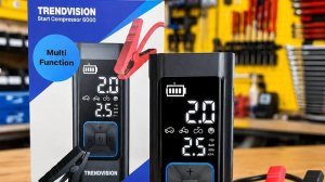 TrendVision Start Compressor 4в1, обзор тест пускача с компрессором, фонарем и Power Bank..
