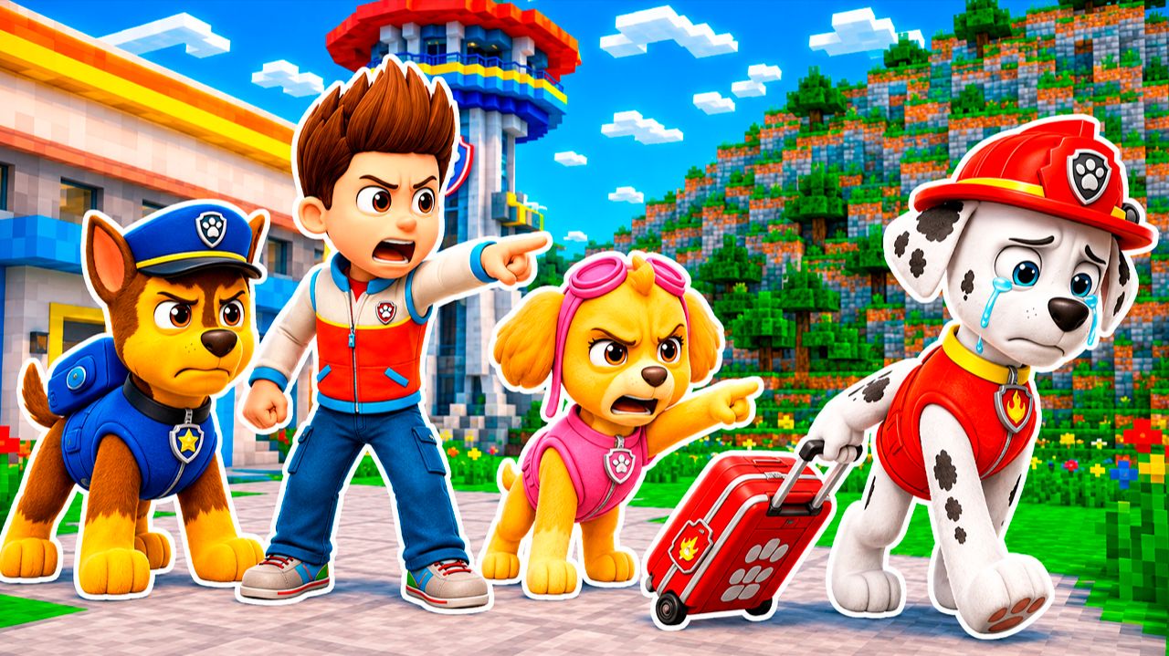 ЩЕНЯЧИЙ ПАТРУЛЬ ВЫГНАЛИ МАРШАЛА ИЗ ДОМА В МАЙНКРАФТ PAW PATROL МУЛЬТИК