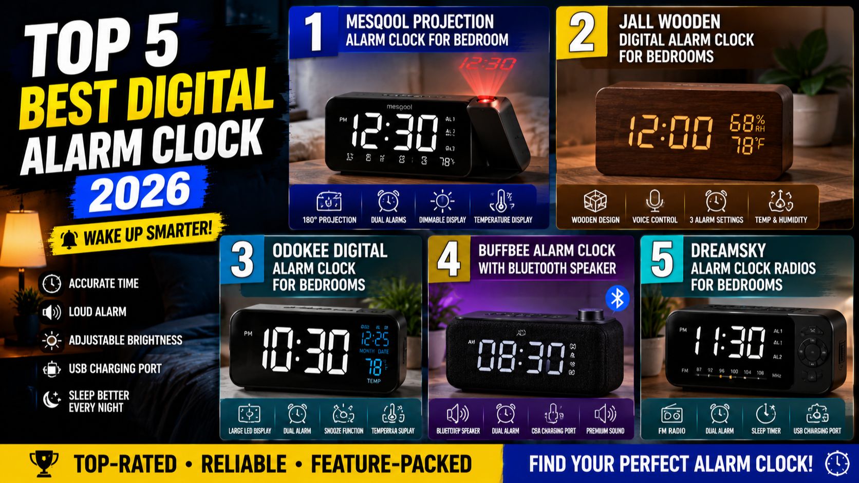 Top 5 Best Digital Alarm Clock 2026 смотреть онлайн